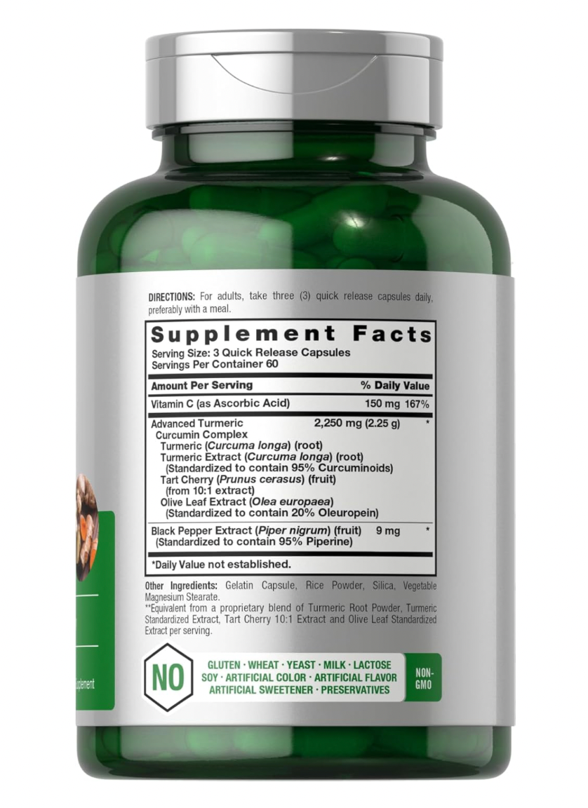 CURCUMINA DE CÚRMUMA 2250 MG 180 CAPS