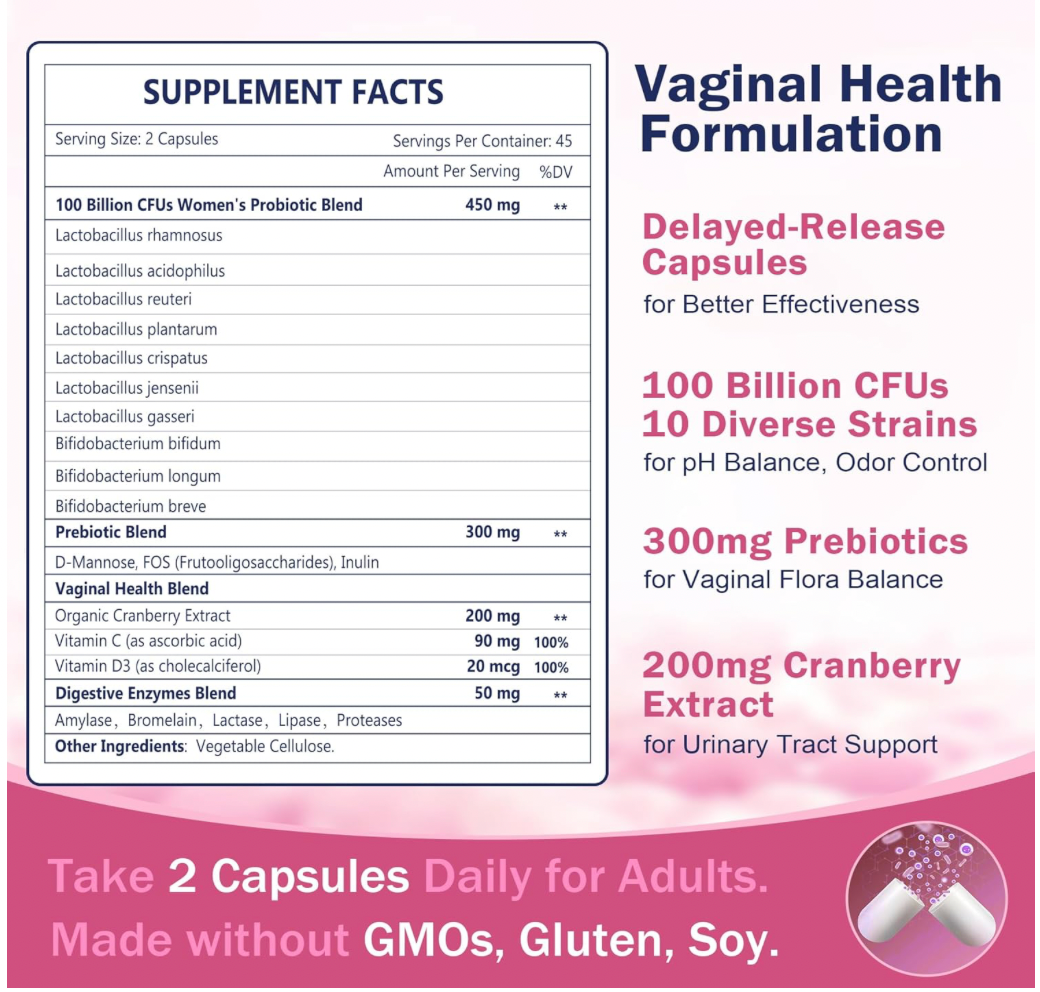 PROBIOTICOS VAGINALES PARA MUJER 100MIL MILLONES