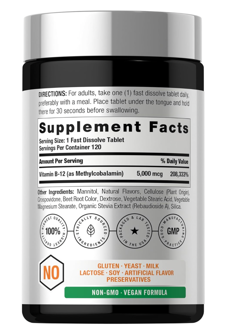 VITAMINA B 12 5000MCG 120 CAPS